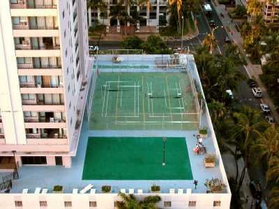 Royal Kuhio, Recreation Deck - Tennis Courts, Honolulu, Hawaii condominium sales